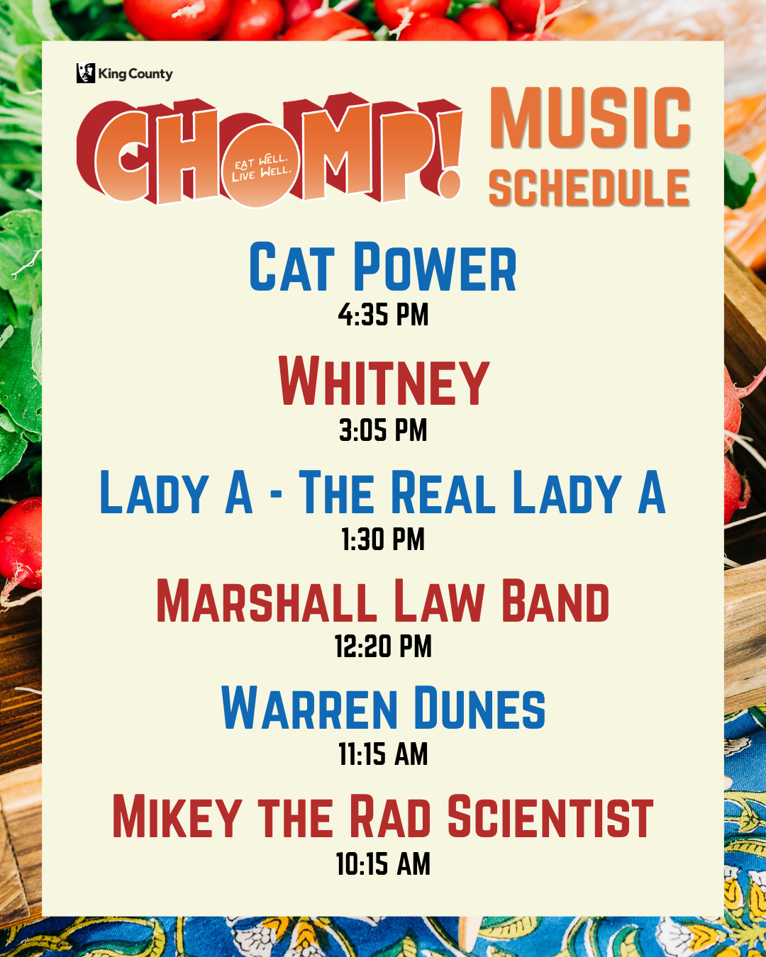 CHOMP 2026 Music Schedule